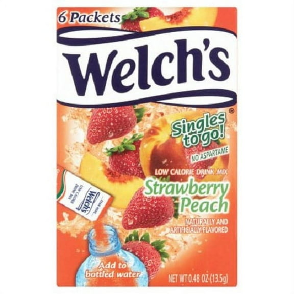 Welch's Strawberry Peach Drink Mix, 0.48 Oz., 6 Count