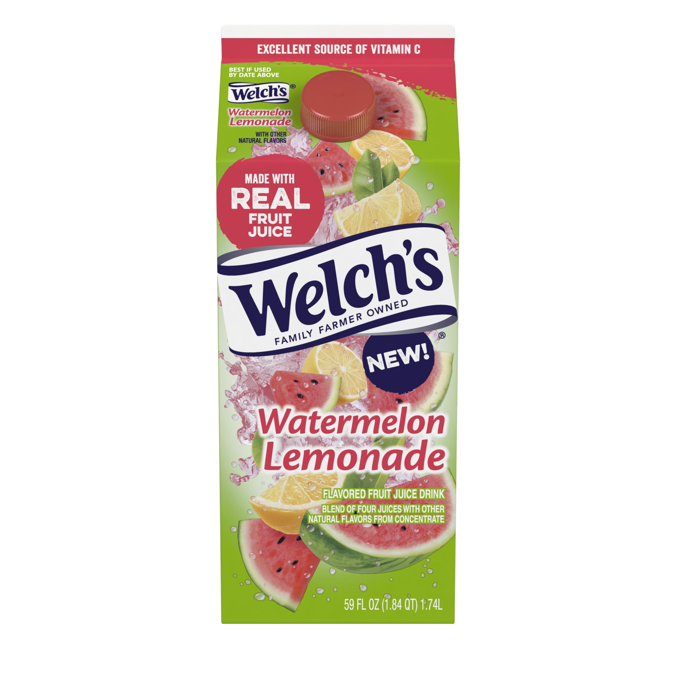 Welch's Watermelon Lemonade Fruit Juice Drink, 59 fl oz carton