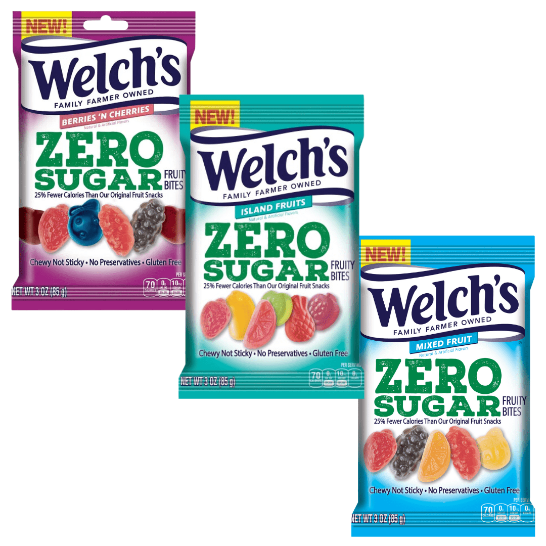 Welch's Zero Sugar Fruit Snacks, 3 Flavor Variety Pack