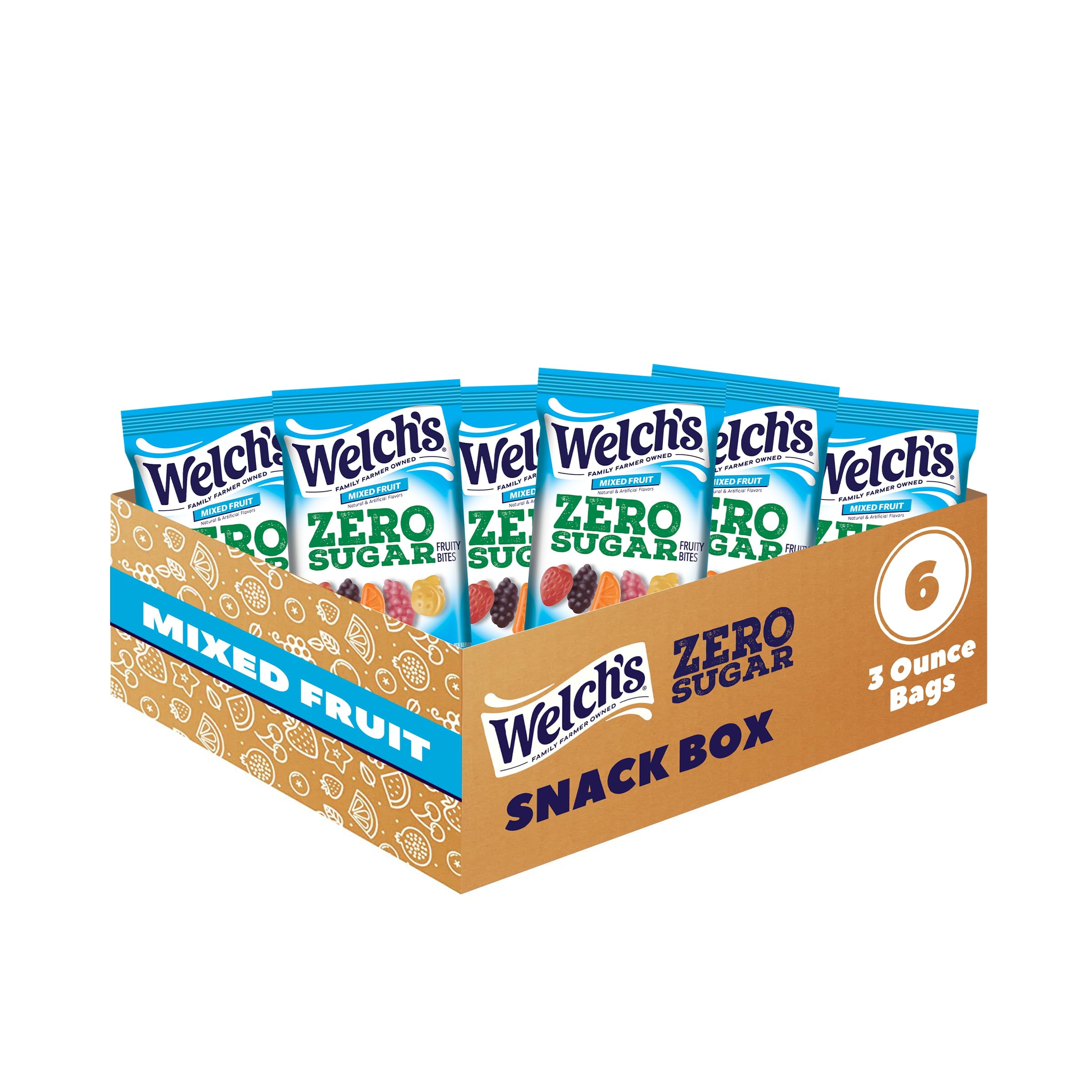 Welch's Zero Sugar Fruity BCF26 Bites, Mixed Fruit Snack Box