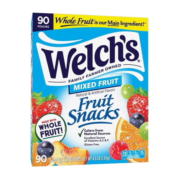 Welchs Mixed Fruit Fruit Snack, 0.8 oz, 90 pk.