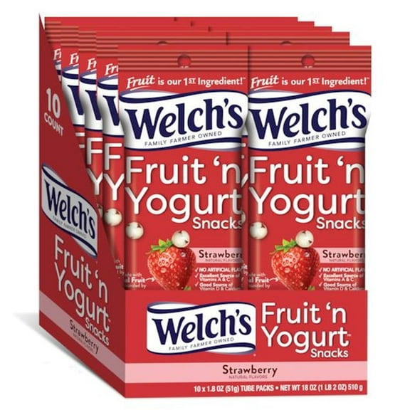 Welchs Strawberry Fruit N Yogurt Snacks, 1.8 Ounce - 10 per pack -- 4 packs per case