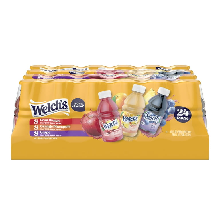 Welch's Variety Pack Juice, 24 Bottles, 10 oz Each, Fruit Punch