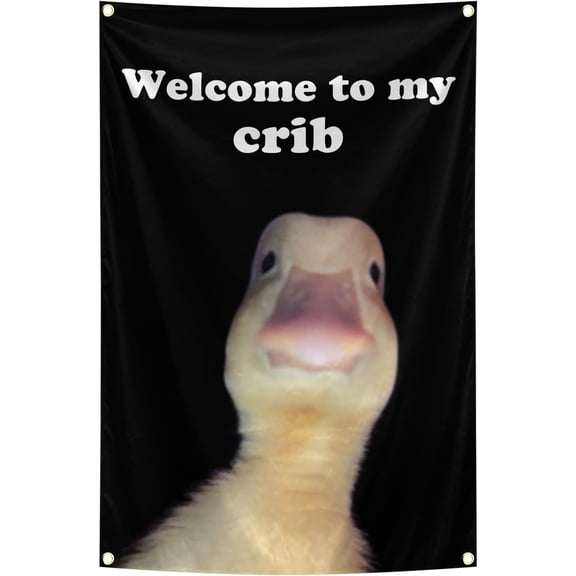 Welcom to My Crib Flag 2x3 Ft Flag with Brass Grommets for Man Cave Teen Boys and Girls College Dorm Room Decor Outdoor Yard Signs Parties
