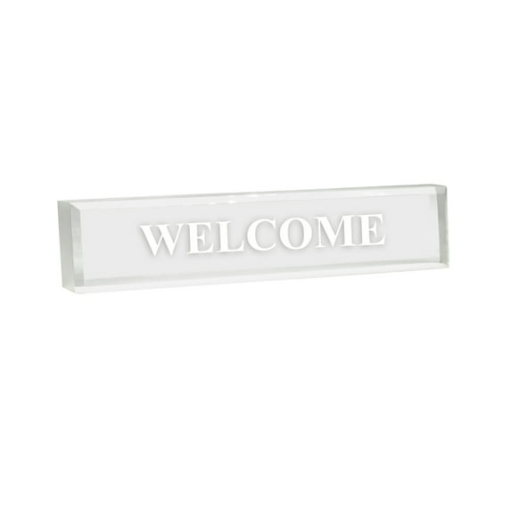 Welcome 2" x 8" Frosted Acrylic - Office Desk Accessories D?cor