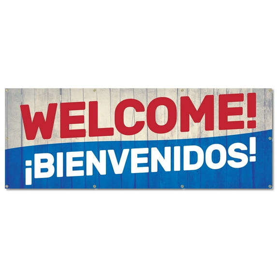Welcome | 36" X 96" Banner | Outdoor Vinyl Sign With Grommets | Advertising Displays | Made in The USA