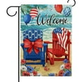 thumbnail image 1 of Welcome 4th of July Chair Patriotic Garden Flag Double Sided, America Beach Coastal Flower Decorative Yard Outdoor Home Small Decor, American Flag Nautical Summer Outside House Decoration 12.5x18, 1 of 6