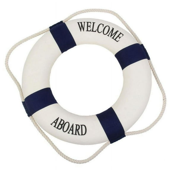 Welcome Aboard - Nautical Decorative Life Ring Buoy - Home Wall Decor - Nautical Decor - Decorative Life Ring Preserver