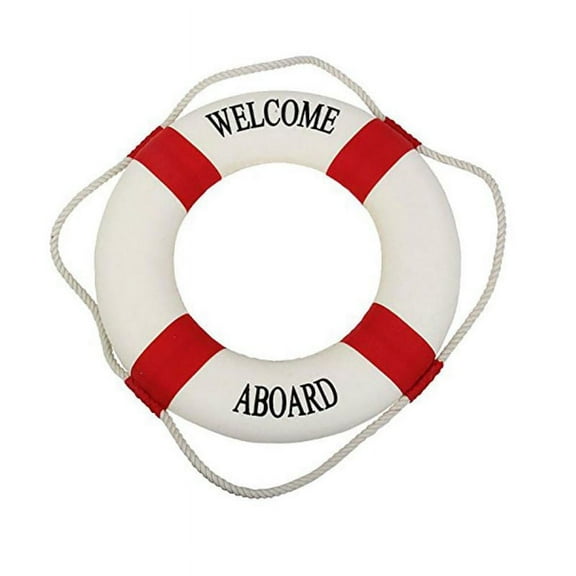 Welcome Aboard - Nautical Decorative Life Ring Buoy - Home Wall Decor - Nautical Decor - Decorative Life Ring Preserver