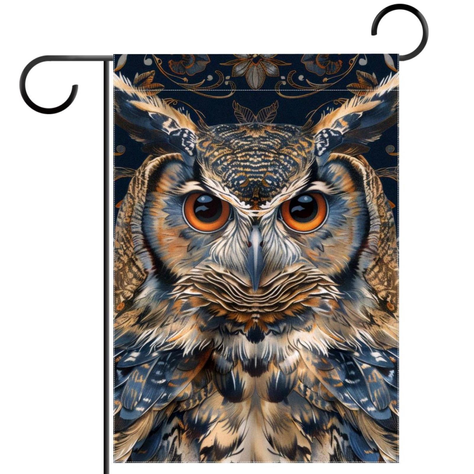 Welcome Aesthetic Owl Art Pattern Garden Flag, Vertical Double Sided Small House Flag, Yard Farmhouse Outdoor Deck Veranda Lawn Decor 28x40 Inch