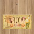 thumbnail image 1 of "Welcome Aloha" Wooden Wall Hanging Sign for Home Decoration and Door Hanger 8" x 4", 1 of 5