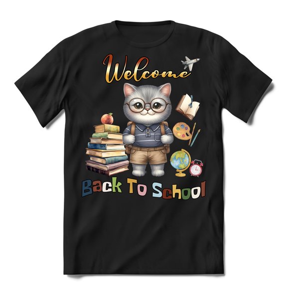Welcome American Shorthair Back to School Vintage Retro Shirt T-shirt Unisex Merch Cat Lover Kitten Owner Gifts - 02012