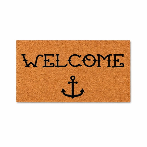 Welcome Doormat, Anchor Nautical Welcome Mat, Front Door Entry Rug Home Decor (16x24 inches) 3341