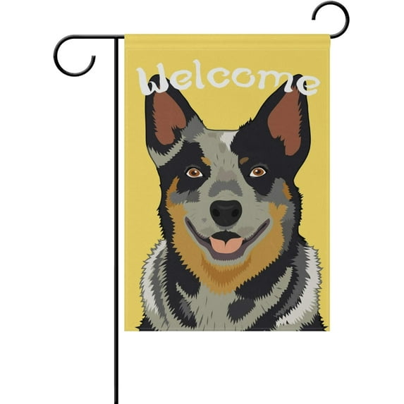 Welcome Australian Cattle Dog Double Sided House Flag 28x40 inch Decorative Yard Flag for Outdoor