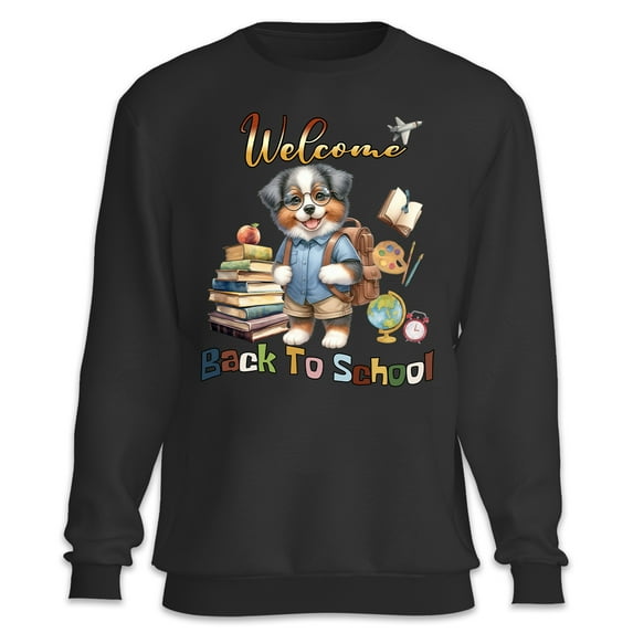Welcome Australian Shepherd Back to School Vintage Retro Sweatshirt Unisex Merch Aussie Dog Lover Gifts - 02012