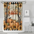 thumbnail image 1 of Welcome Autumn Pumpkin Sunflower Shower Curtains,Reusable Show Curtain with Hooks Retro Polyester Fabric Curtains for Bathroom Bathtub Autumn Holiday, 1 of 5