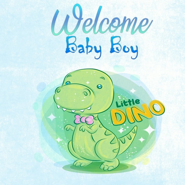 Baby Boy Baby Shower Guest Book, Cute Dino Guest Sign In (It