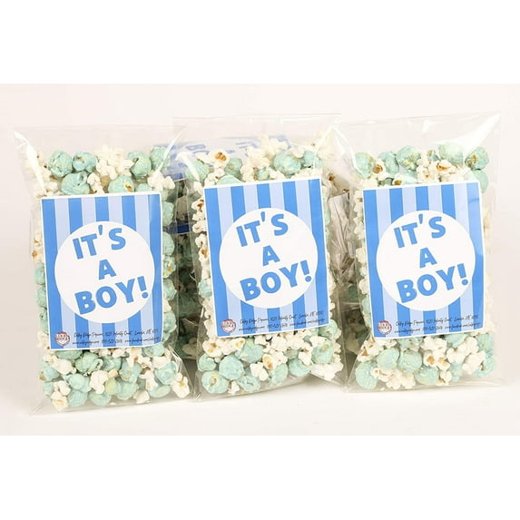 Welcome Baby Boy! Baby Shower Popcorn Bags Gender Reveal Party Favor Gifts (20 Pack) (20-Pack, It's a Boy!)