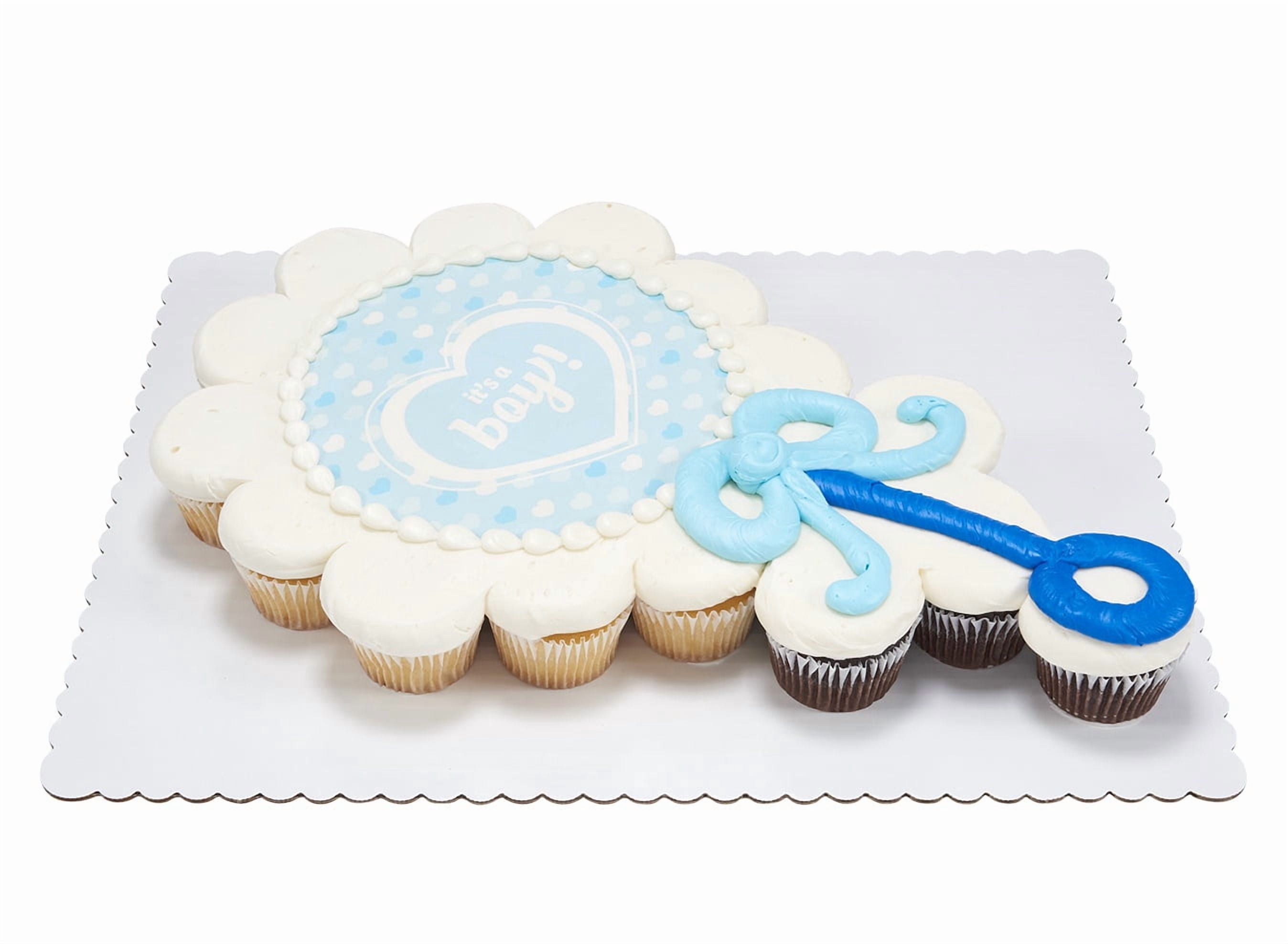 Welcome Baby Boy Cupcake Cake