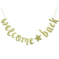 thumbnail image 1 of Welcome Back Banner Sign,Home, Schoolyard, Classroom Decorations(Gold), 1 of 5