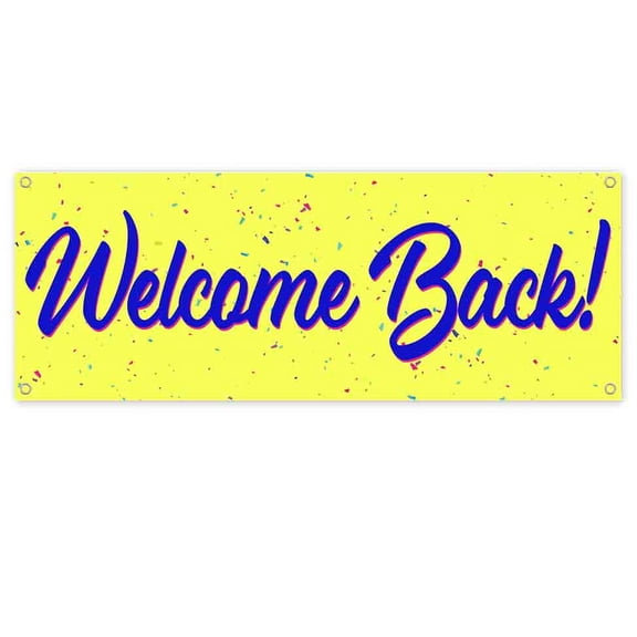 Welcome Back Confetti 13 oz Vinyl Banner With Metal Grommets