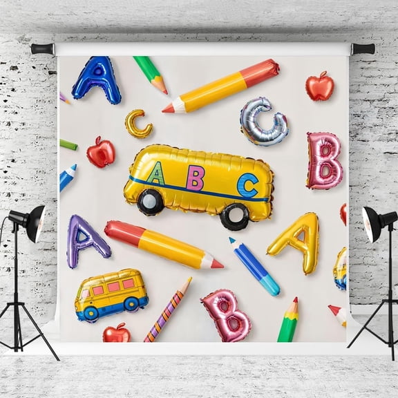 Welcome Back to School Backdrop Colorful Balloons ABC Letters First Day of School Background Welcome Back Kindergarden Classroom Party Decorations Banner Photo Booth Props