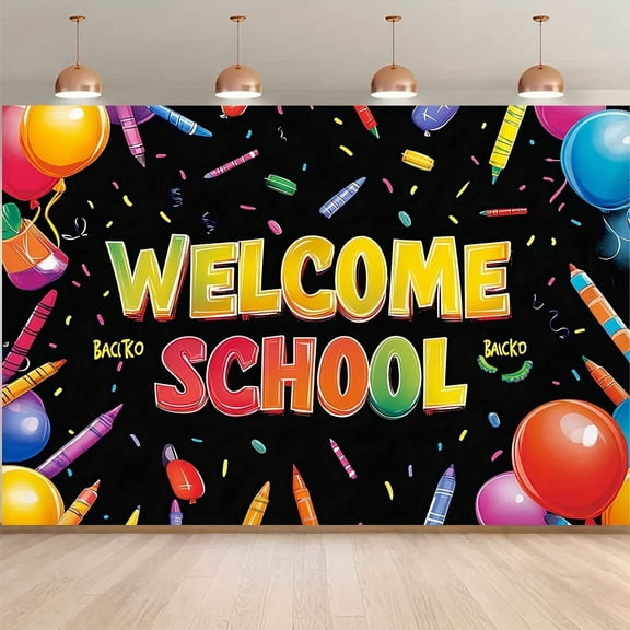 Welcome Back to School Backdrop First Day of School Decorations Banner Student Enrollment Ceremony Teacher Welcome Back to School Background Supplies Photo Props