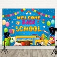 thumbnail image 1 of Welcome Back to School Backdrop, First Day of School Photography Background, Blue Back to School Hanging Banner Decorations Poster Bulletin Board for School Classroom Office Supplies 12x8ft, 1 of 6