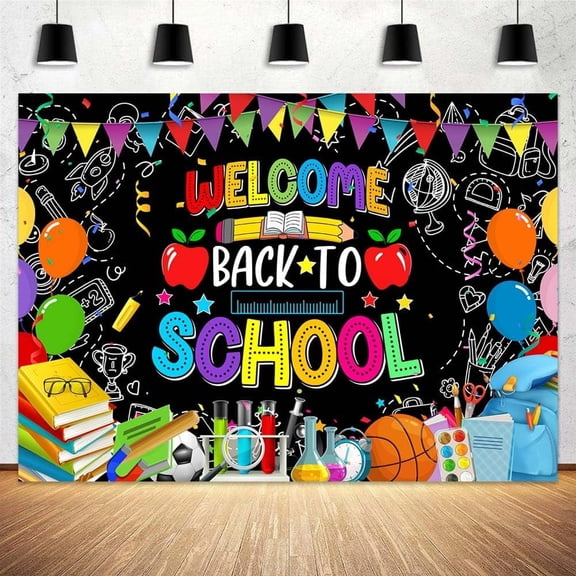 Welcome Back to School Backdrop Poster Bulletin Board Flag Propfor First Day of School Background Welcome Back Party Decorations Banner Photo Booth Props