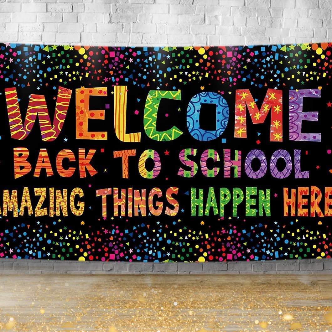Welcome Back to School Banner Deocrations: Corlorful Amazing Things ...