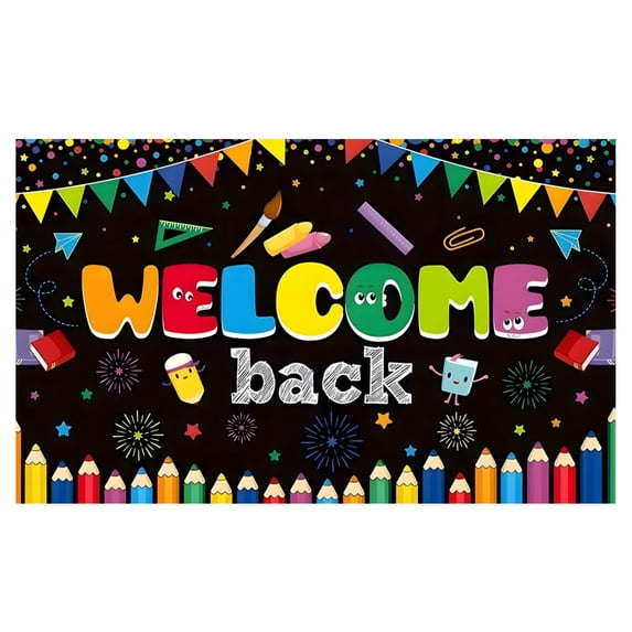 Welcome Back to School Banner First Day of School Decorations | First Day of School Banner, Classroom Welcome Background, Welcome Back to School Decorations, First Day of School Supplies