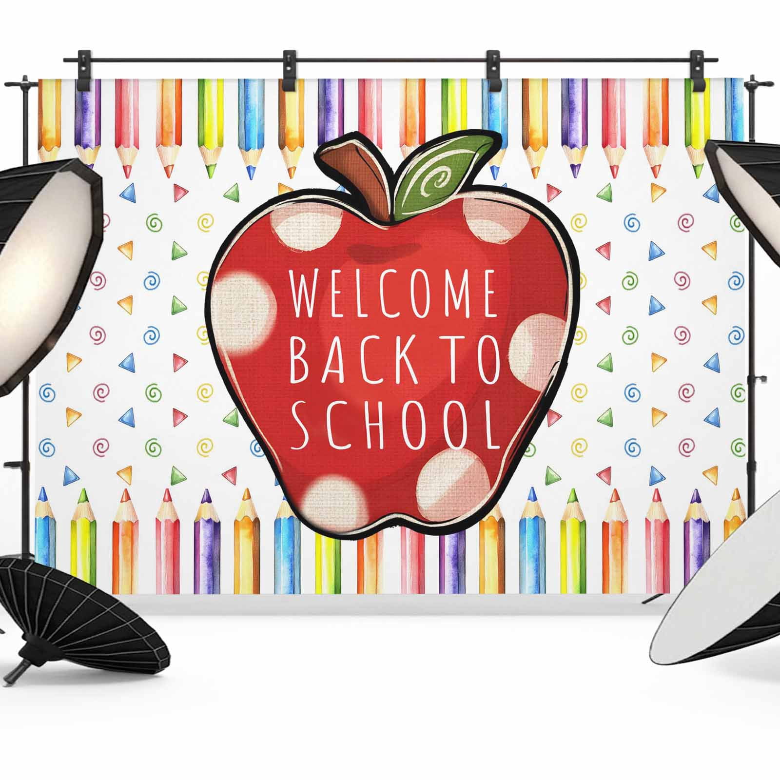 Welcome Back To School Season Photography Backdrop 7x5FT, Colorful ...
