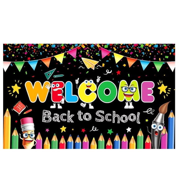 Welcome Back To School Banner Backdrop, Festive Hanging Background Decor, Perfect For Back To School Bash, Student Gathering & Studio Photography (C)