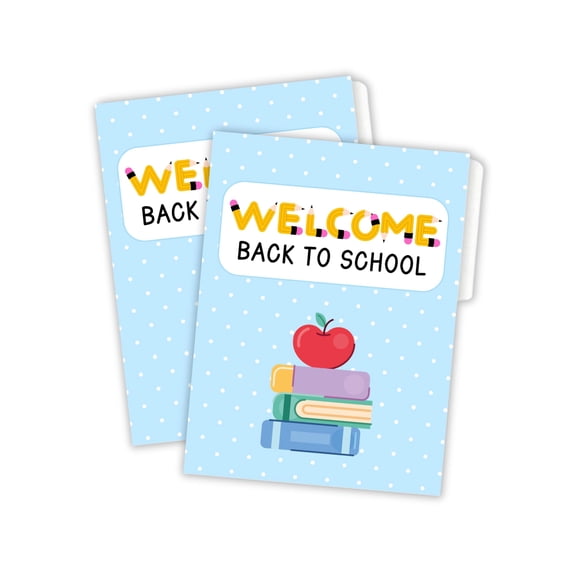 Welcome Back To School File Folders for Teachers Bulk 25pk 12x9 Packet Student Take Home Classroom Meet The Teacher Supplies Elementary
