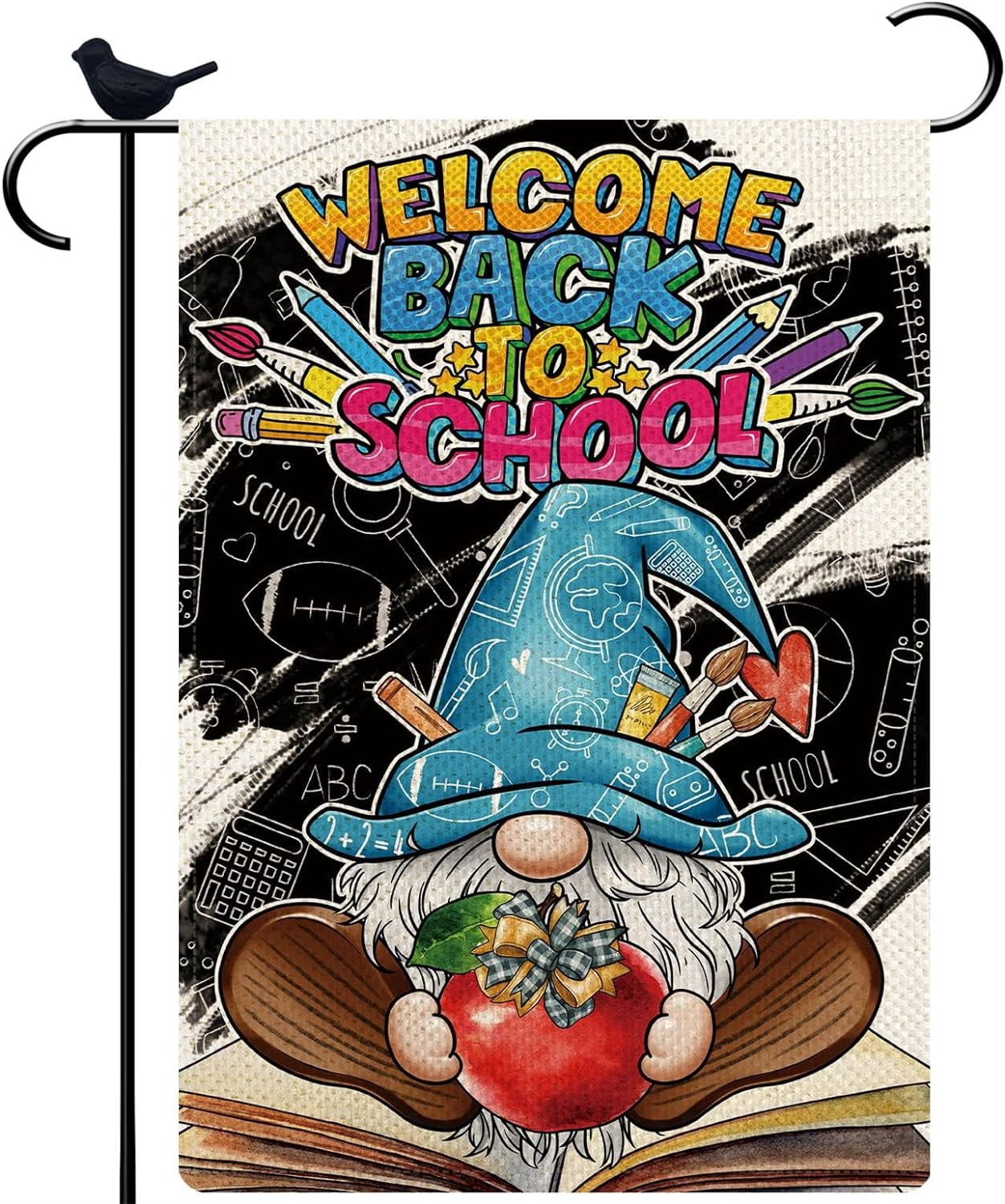 Back To School Garden Flag Gnome Garden Flag Vertical Double