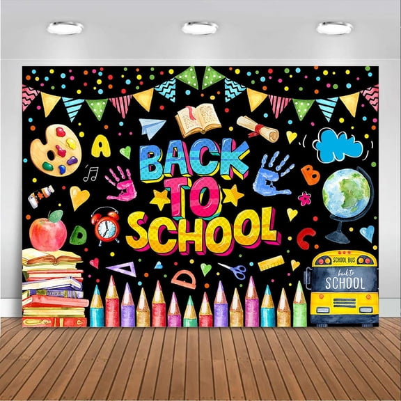 Welcome Back to School Backdrop Classroom Chalkboard First Day of School Background Welcome Back Party Decorations Banner Photo Booth Props