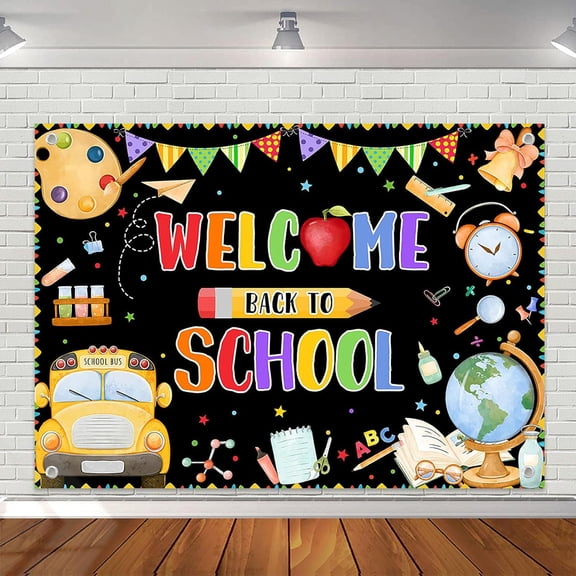 Welcome Back to School Backdrop First Day of School Background Welcome Back Classroom Party Decorations Banner Photo Booth Props