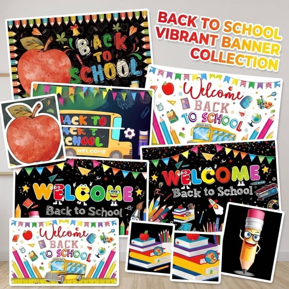 Welcome Back to School Banner 59X35 Inch Back to School Bulletin Board of School Decor Classroom Decor for Middle School Elementary Teachers Students