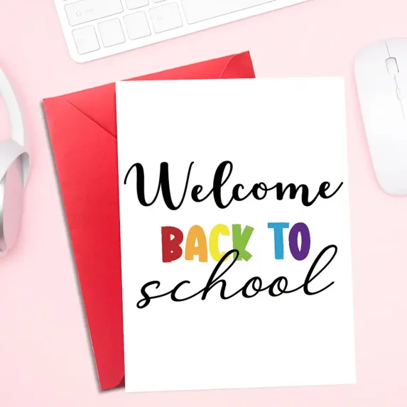 Welcome Back to School Card – Colorful Design with Envelope – Perfect ...