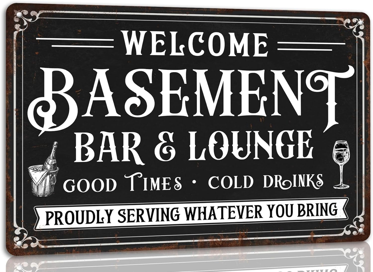 Basement Bar and Lounge Metal Sign Lounge Accessories Decor