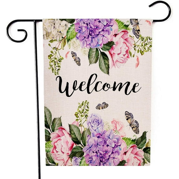 Welcome Beach Garden Flag Starfish and Seashell Double Sided Decorative Sea Small Summer Fall Yard Decor Flags for Outdoor Decoration 12 X 18 Inch