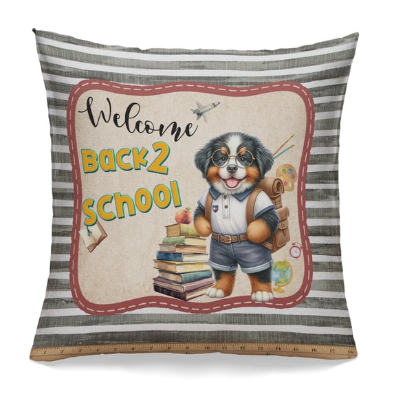 Welcome Bernese Mountain Dog Back to School Vintage Retro Pillowcase Double Sided Berner Lover Gifts Pillow Case Covers - 02012