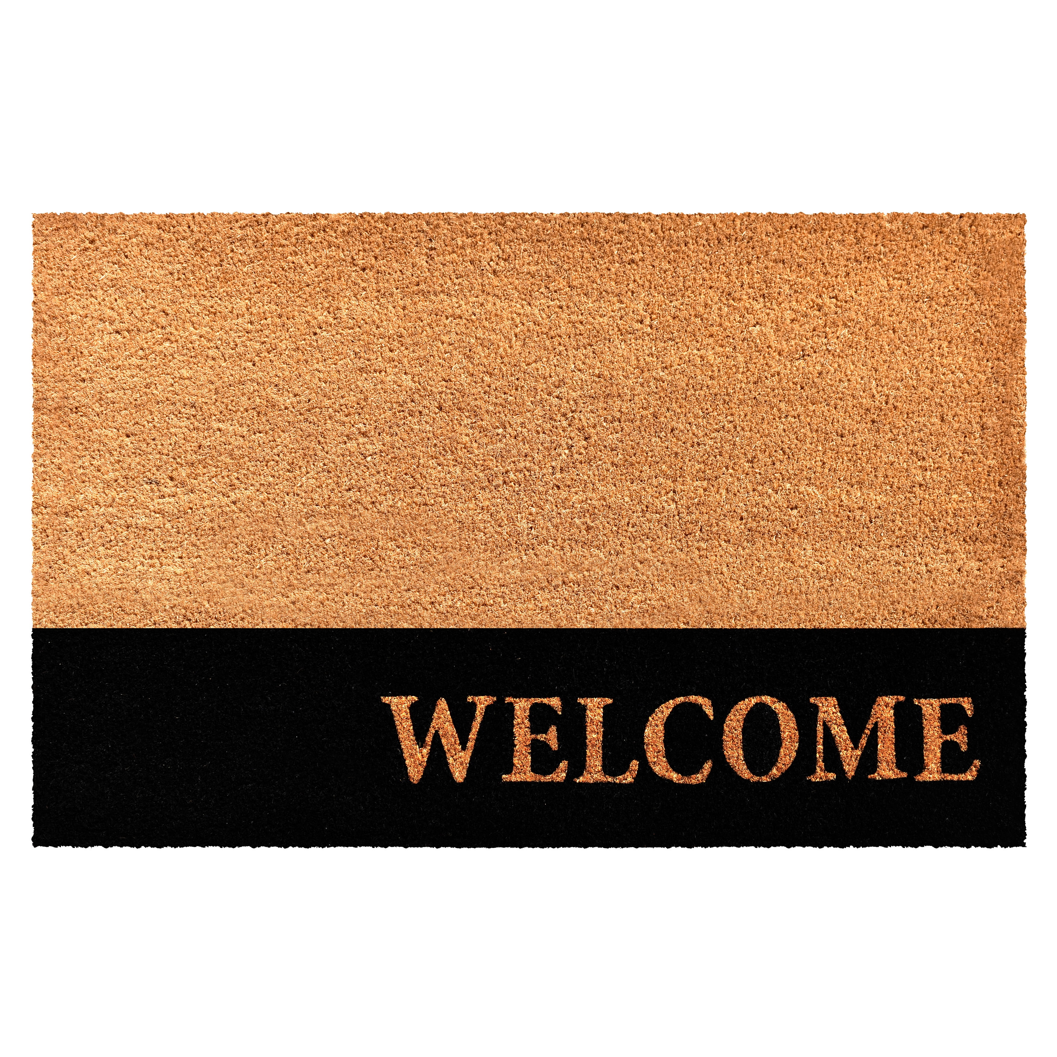 Welcome Black Stripe Doormat, 24" x 36"