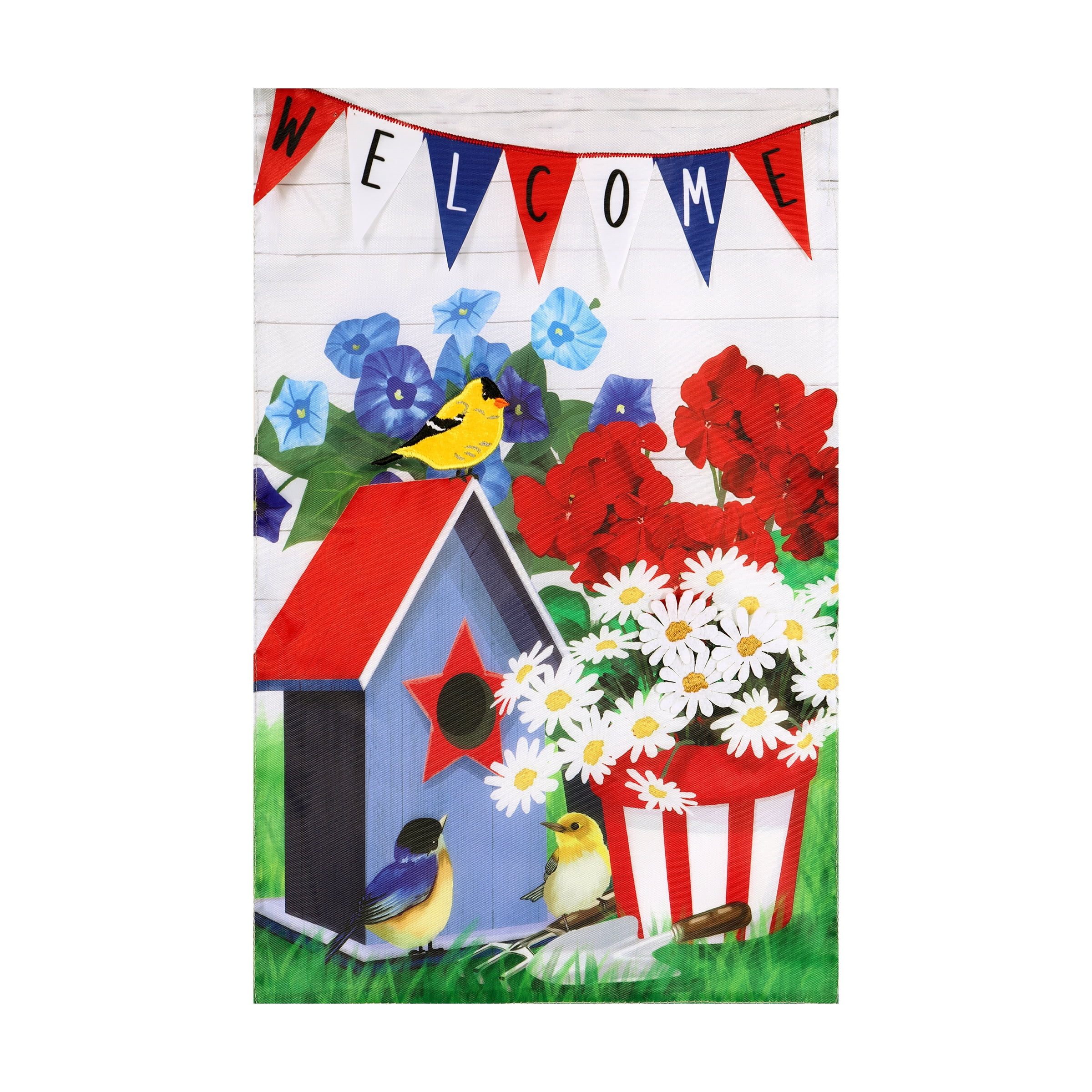 Welcome Blue Bird House Yard Flag 11.5in x18in - Walmart.com