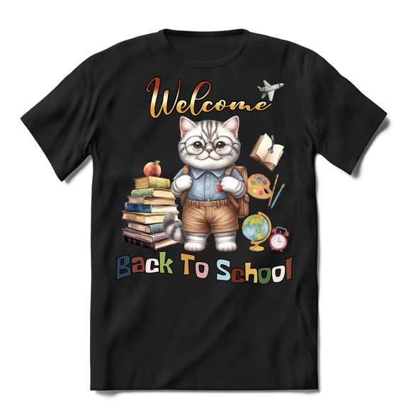 Welcome British Shorthair Back to School Vintage Retro Shirt T-shirt Unisex Merch Cat Lover Kitten Owner Gifts - 02012