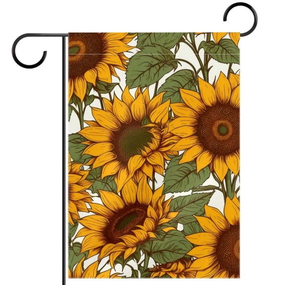 Welcome Bunch of Yellow Sunflowers Garden Flag, Vertical Double Sided Small House Flag, Yard Farmhouse Outdoor Deck Veranda Lawn Decor 28x40 Inch