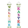 thumbnail image 1 of Welcome Bunny Porch Sign Banner,2pcs Happy Easter Door Banner Decoration Mouse Theme Bunny Easter Front Door Welcome Sign Hanging Banner for Spring Theme Easter Supplies, 1 of 4