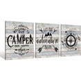 thumbnail image 1 of Welcome To Our Camper Let The Adventure Begin Camping Canvas Wall Art Prints Artwork Signs Framed for Campsite Porch Wall Decor Home Room RV Decor, 11X14 inch Set Of 3,Campers Camping Lovers Gifts, 1 of 4