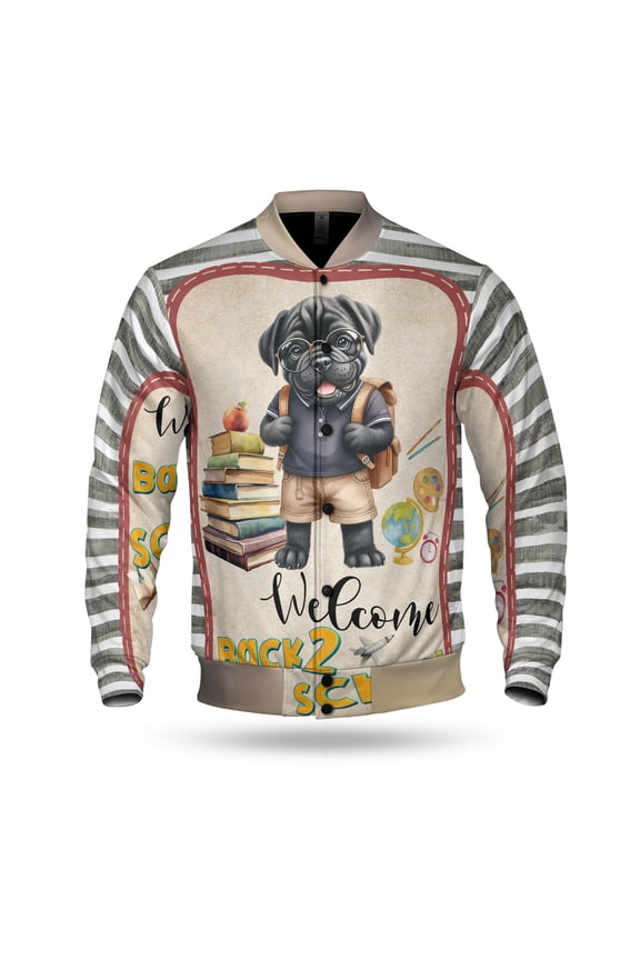 Welcome Cane Corso Back to School Vintage Retro All Over Print 3D Baseball Jacket Italian Mastiff Dog Lover Gifts Idea Bomber Jacket Softball - 02012