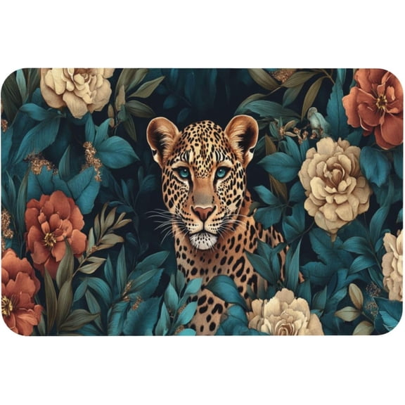 Welcome Carpet, Jungle Animals, Colorfuls Design, All Seasons, Indoor and Outdoor Entrance, Office Floor Decoration 16x24 inches, Absorbent, Non-Slip, Easy to Clean Diatom mud floormat